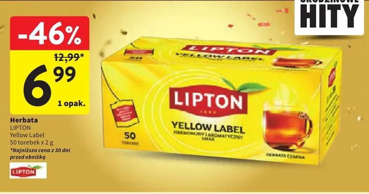 Herbata Lipton Yellow Label promocja w Intermarche