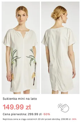 Sukienka mini na lato promocja w Monnari