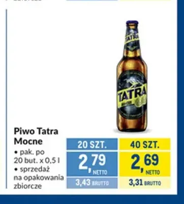 Piwo Tatra Mocne promocja w Makro