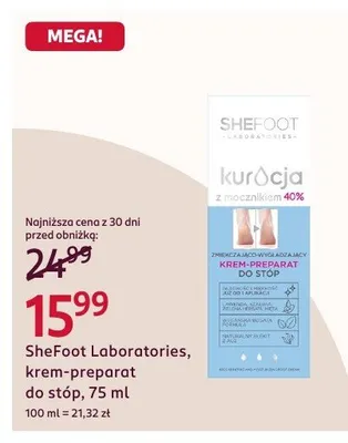Krem-preparat do stóp SheeFoot Laboratories kurcja z mocznikiem 40% promocja w Rossmann