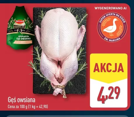 Gęś owsiana Drosed promocja w Aldi