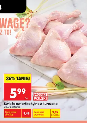 Świeża ćwiartka tylna z kurczaka promocja w Biedronka