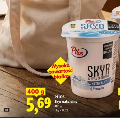 Skyr naturalny Pilos promocja w Lidl