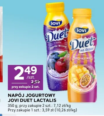 Napój jogurtowy Jovi Duet Mango-Melon promocja w Stokrotka