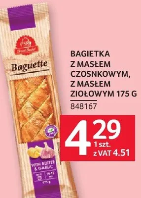 Bagietka z masłem czosnkowym, z masłem ziołowym 175 g promocja w Selgros
