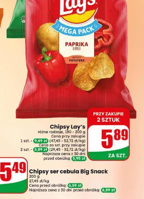 Chipsy Lay's Papryka promocja w Dino
