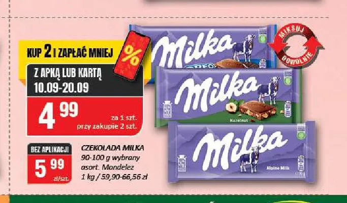 Czekolada Milka Alpine Milk promocja w Chorten