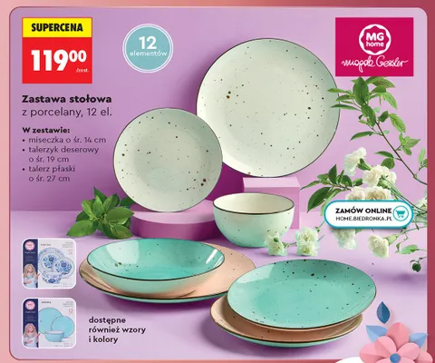 Zastawa stołowa z porcelany MG Home 12 el. promocja w Biedronka