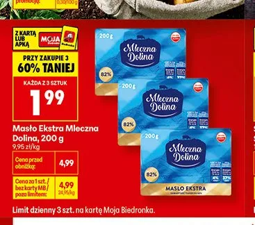 Masło Ekstra Mleczna Dolina promocja w Biedronka