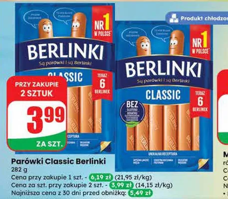 Parówki Classic promocja w Dino