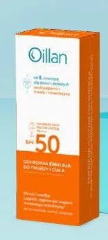 Ochronna emulsja do twarzy i ciała Oillan SPF 50 promocja w Hebe