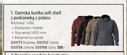 Damska kurtka soft shell z podszewką z polaru Kayoba Outdoor promocja w Jula