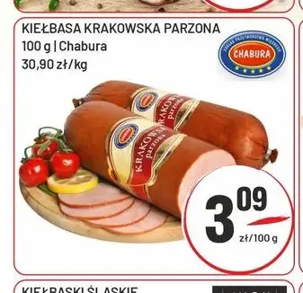 Kiełbasa krakowska parzona Chabura promocja w Sedal