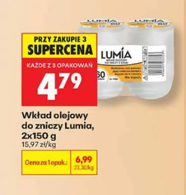 Wkład olejowy do zniczy Lumia 2-pak 150 g promocja w Biedronka