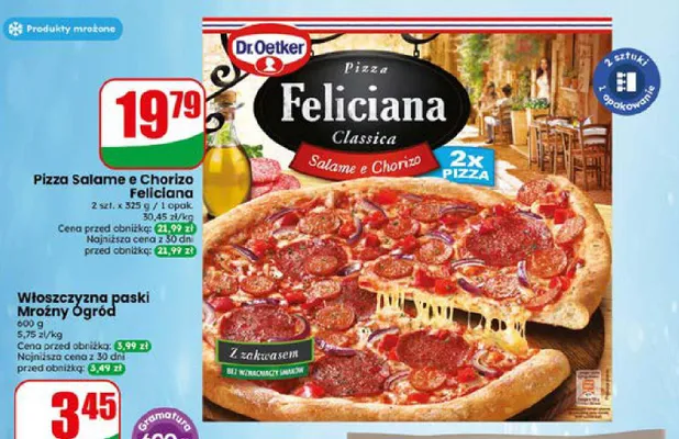 Pizza Salame e Chorizo Dr. Oetker Feliciana Classica 2-pak promocja w Dino