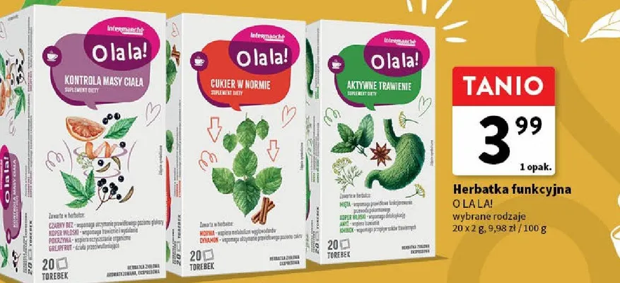 Herbatka funkcyjna wybrane rodzaje promocja w Intermarche