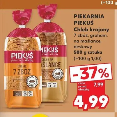 Chleb krojony 7 zbóż Piekuś promocja w Kaufland