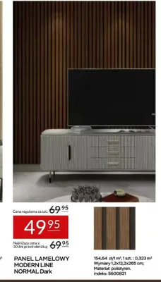 Panel lamelowy Modern Line Normal Dark promocja w Abra Meble