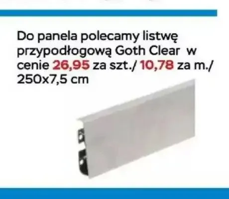 Listwa przypodłogowa Goth Clear promocja w Abra Meble