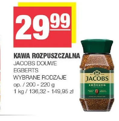 Kawa rozpuszczalna Jacobs promocja w SPAR