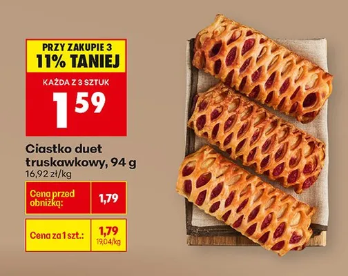Ciastko duet truskawkowy promocja w Biedronka