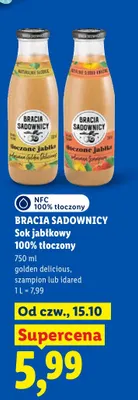 Sok jabłkowy 100% tłoczony Szampion Bracia Sadownicy promocja w Lidl