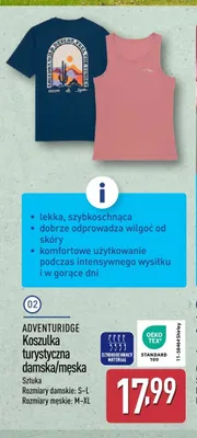 Koszulka turystyczna damska Adventuridge promocja w Aldi