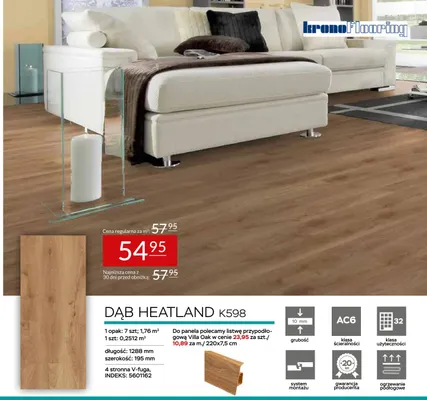 Panele laminowane Dąb Heatland K598 Kronoflooring promocja w Abra Meble