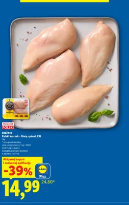 Polski kurczak - filety z piersi XXL Rzeźnik promocja w Lidl