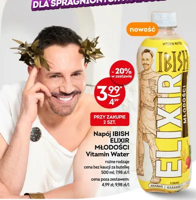 Napój Vitamin Water IBISH Elixir Młodości o smaku ananas, karambola i liczi promocja w Żabka