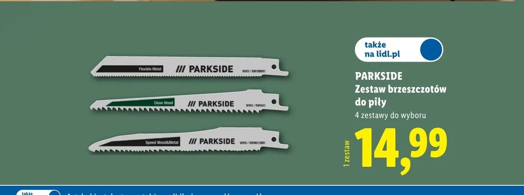 Zestaw brzeszczotów do piły Parkside promocja w Lidl