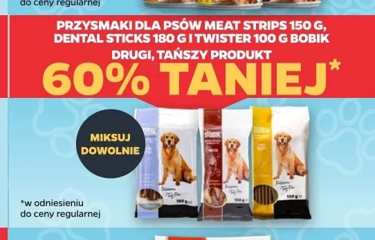 Przysmak dla psów Bobik Meat Strips promocja w Netto