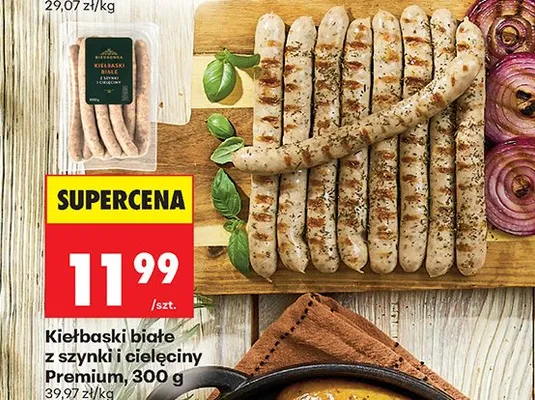 Kiełbaski białe z szynki i cielęciny Premium promocja w Biedronka