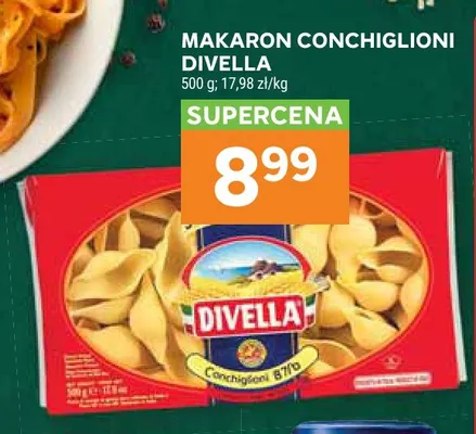 Makaron Conchiglioni Divella promocja w Stokrotka