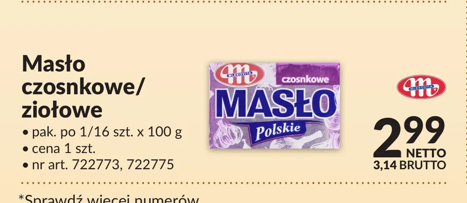 Masło czosnkowe Polskie Mlekovita promocja w Makro
