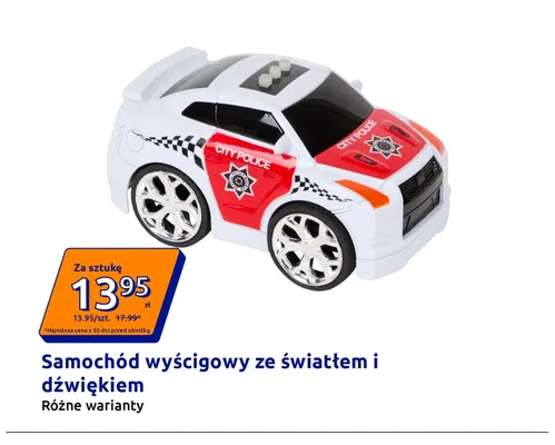 Samochód wyścigowy ze światłem i dźwiękiem promocja w Action