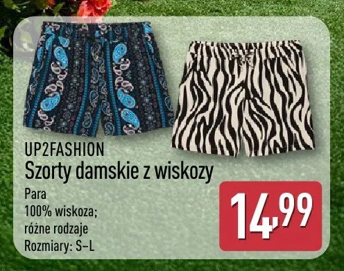 Szorty damskie z wiskozy Up2fashion promocja w Aldi