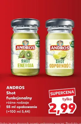 Shot funkcjonalny Andros promocja w Kaufland