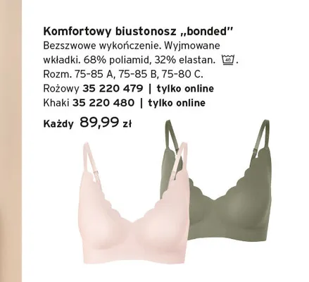 Komfortowy biustonosz bonded khaki Tchibo promocja w Tchibo