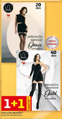 Pończochy samonośne Gabi mikrofibra 40 den Vento promocja w Auchan