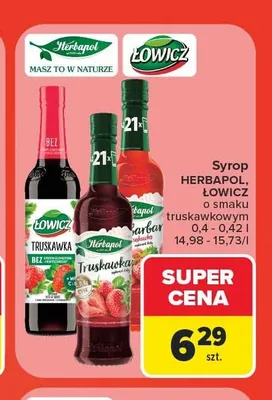 Syrop Herbapol o smaku truskawkowym promocja w Carrefour