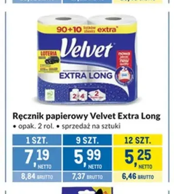 Ręcznik papierowy Velvet Extra Long 2-pak promocja w Makro