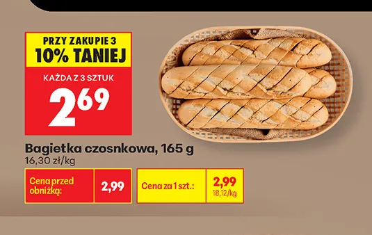 Bagietka czosnkowa promocja w Biedronka