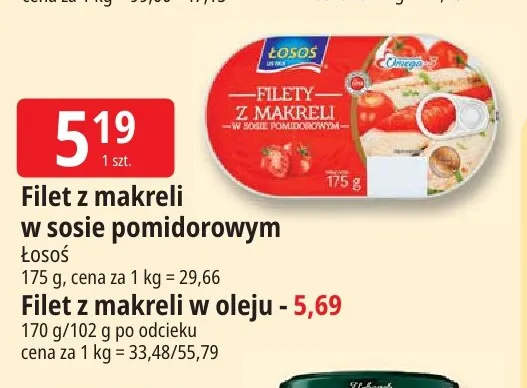 Filet z makreli w sosie pomidorowym Łosoś Ustka promocja w Leclerc