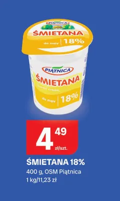Śmietana Piątnica 18% promocja w Chorten