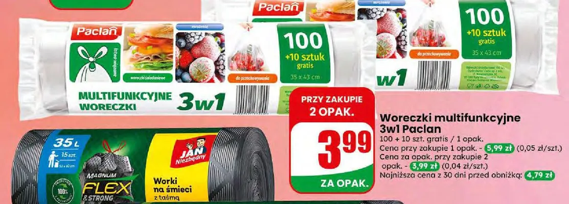 Woreczki multifunkcyjne 3w1 Paclan promocja w Dino