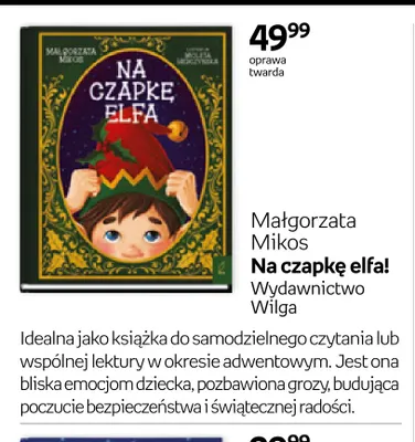 Książka Na czapkę elfa! Małgorzata Mikos Wydawnictwo Wilga promocja w Empik