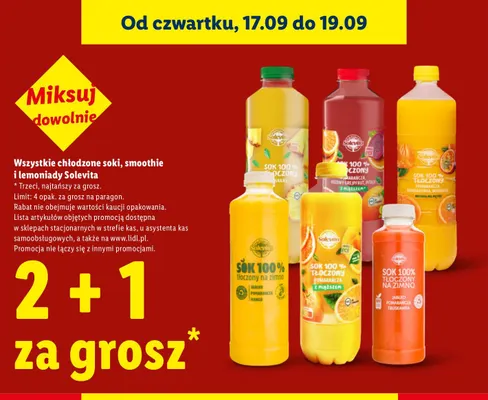 Sok tłoczony jabłko ananas Solevita promocja w Lidl