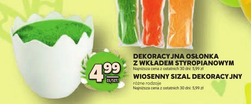 Dekoracyjna osłonka z wkładem styropianowym promocja w Stokrotka