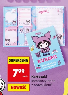 Karteczki samoprzylepne z notesikiem St. Majewski Kuromi promocja w Biedronka